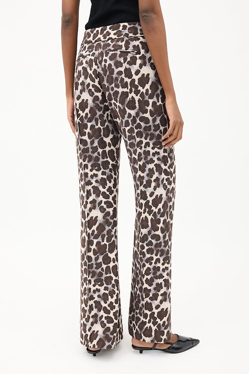 Smythe Brown & Multi Jacquard Wide Leg Trouser