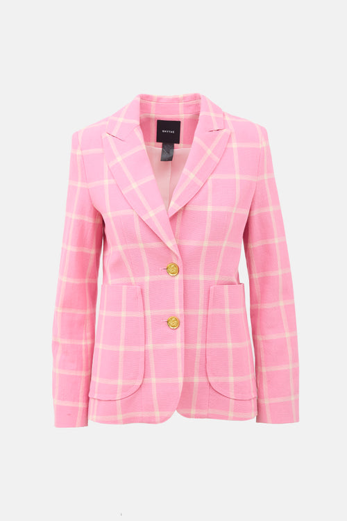 Smythe Check Portrait Neck Blazer
