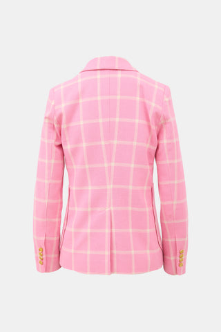 Smythe Check Portrait Neck Blazer