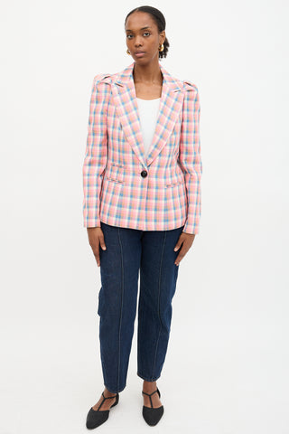 Smythe Check Box Pleat Blazer