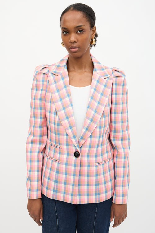 Smythe Check Box Pleat Blazer