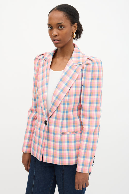 Smythe Check Box Pleat Blazer