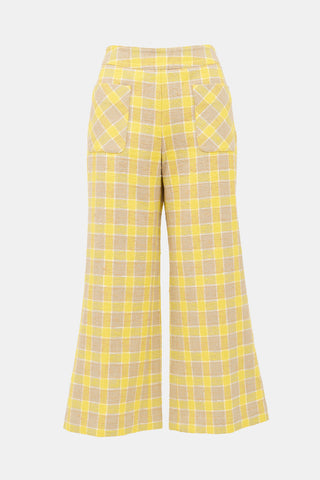 Smythe Check Wide Leg Pant