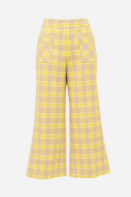 Smythe Check Wide Leg Pant