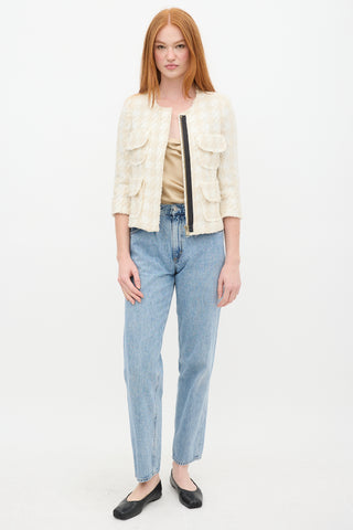 Smythe Cream Tweed Four Pocket Jacket