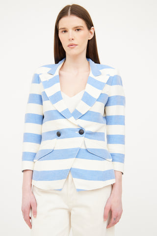 Smythe Cream & Blue Striped Blazer