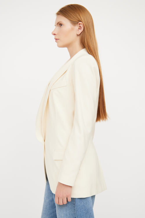 Smythe Cream Wool Shawl Collar Blazer