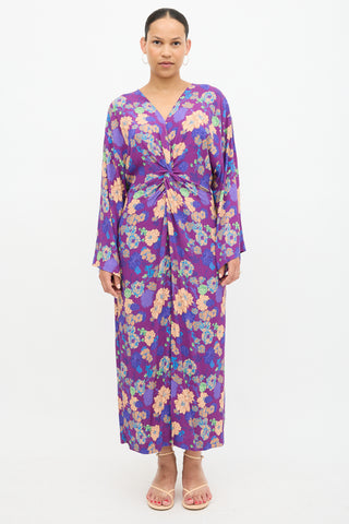 Crepe Twisted Floral Dress