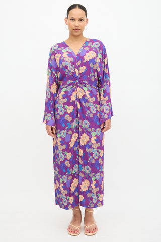 Crepe Twisted Floral Dress