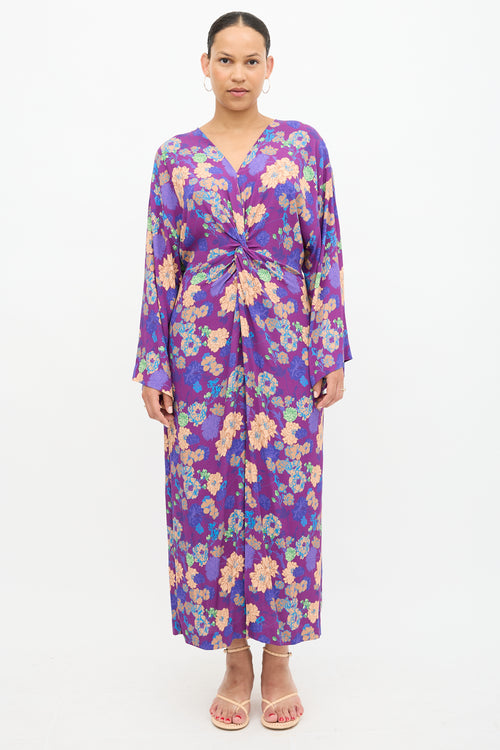 Crepe Twisted Floral Dress