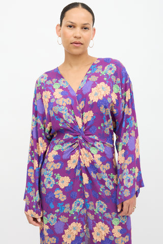 Crepe Twisted Floral Dress