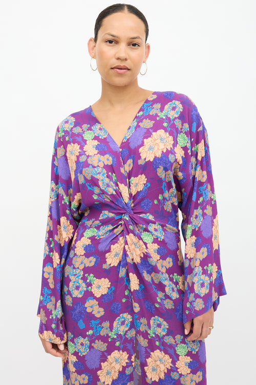 Crepe Twisted Floral Dress