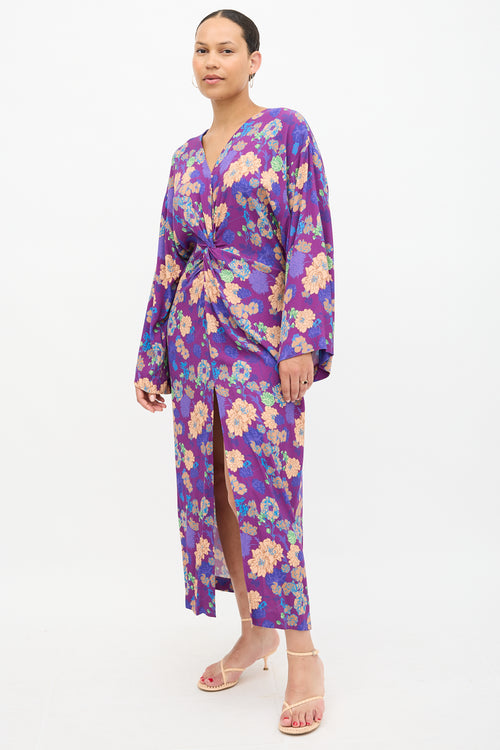 Crepe Twisted Floral Dress