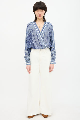 Smythe Printed Draped Blouse