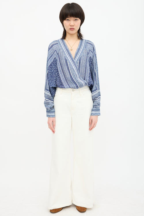 Smythe Printed Draped Blouse