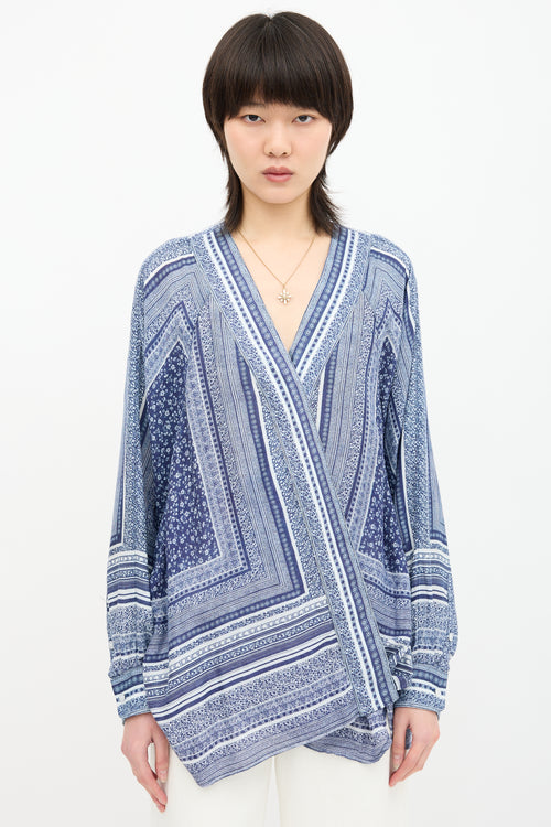 Smythe Printed Draped Blouse
