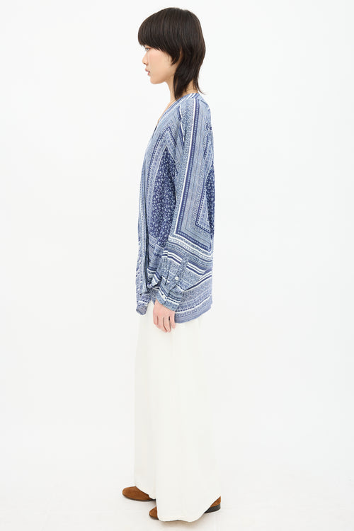 Smythe Printed Draped Blouse