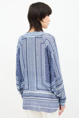 Smythe Printed Draped Blouse