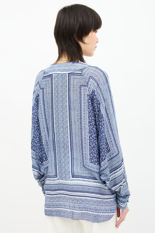 Smythe Printed Draped Blouse