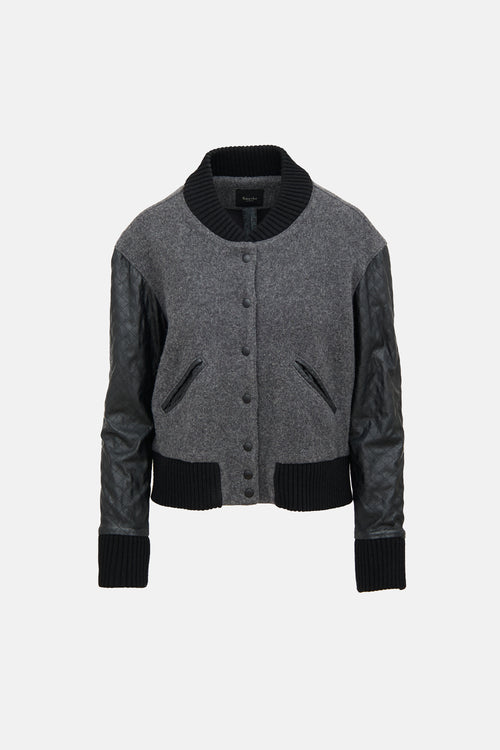 Smythe Felted Wool Varsity Jacket