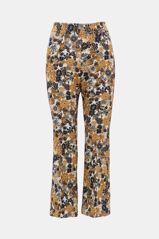 Smythe Floral Jacquard Cropped Pant