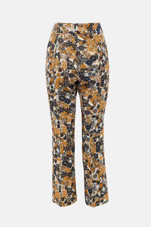 Smythe Floral Jacquard Cropped Pant