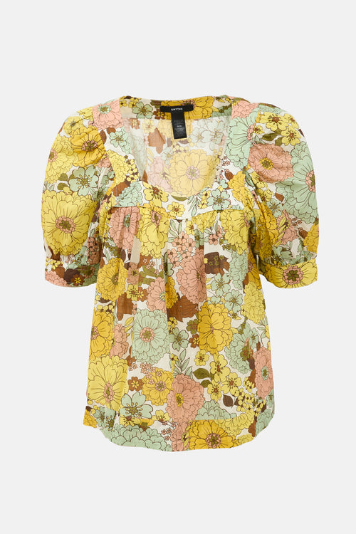 Smythe Floral Puff Sleeve Blouse