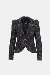 Smythe Floral Jacquard One Button Blazer