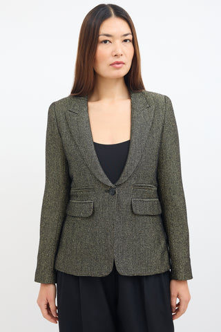 Smythe Gold & Black Wool Blazer