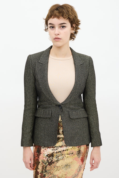 Smythe Gold & Black Wool Blazer