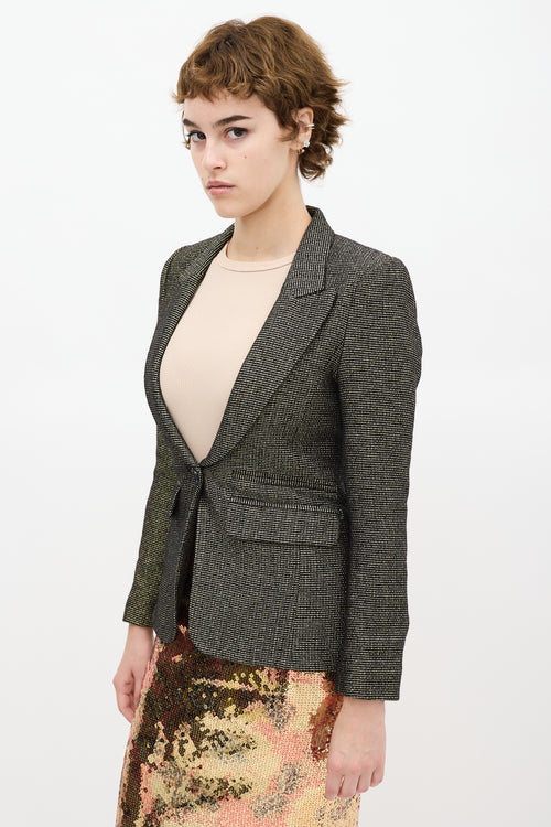 Smythe Gold & Black Wool Blazer