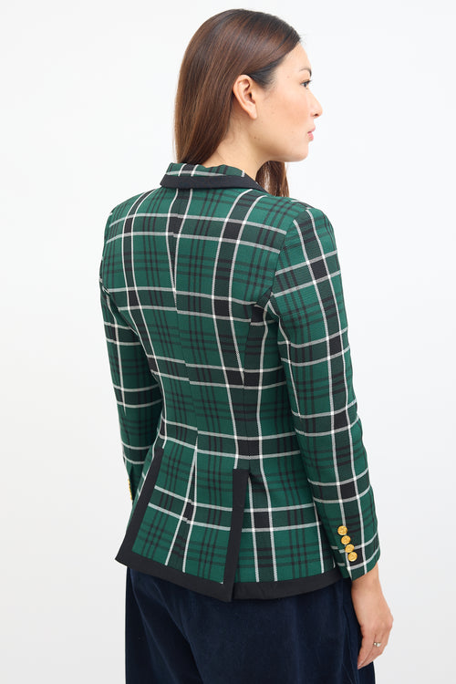 Smythe Green & Black Plaid Peak Lapel Blazer