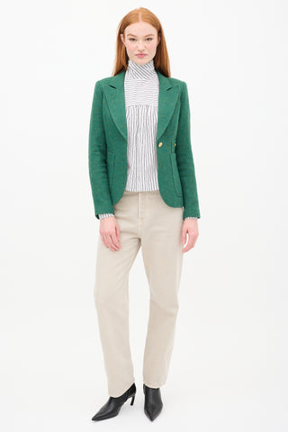 Smythe Green & Brown Wool Duchess Blazer