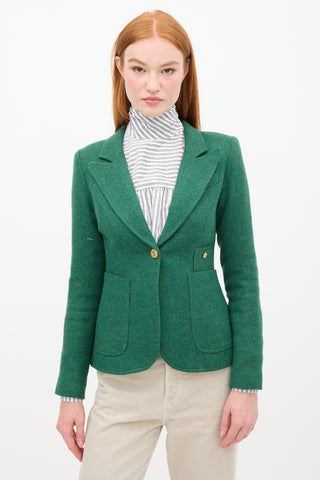 Smythe Green & Brown Wool Duchess Blazer