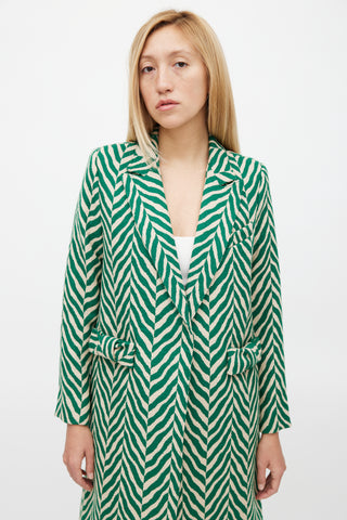 Smythe Green & Cream Wool Bow Coat
