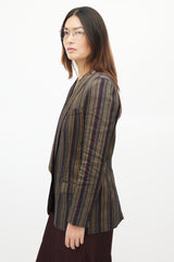 Smythe Stripe Long Shawl Blazer