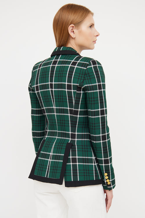 Smythe Green, Black & White Plaid Blazer