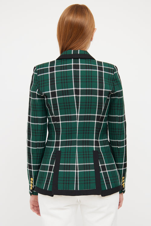 Smythe Green, Black & White Plaid Blazer