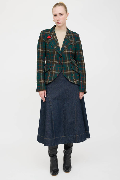 Smythe Single Breasted Plaid Blazer