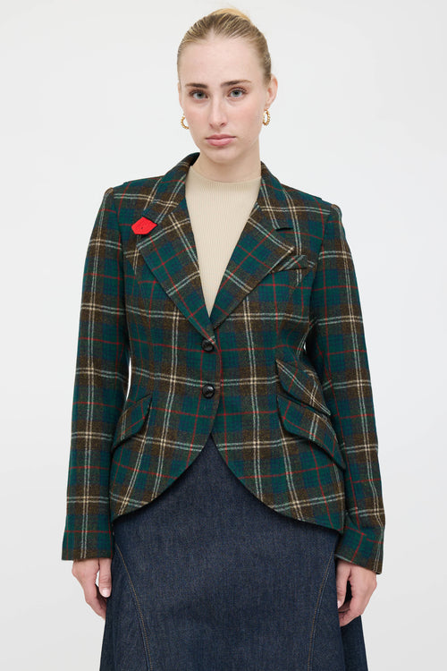 Smythe Single Breasted Plaid Blazer