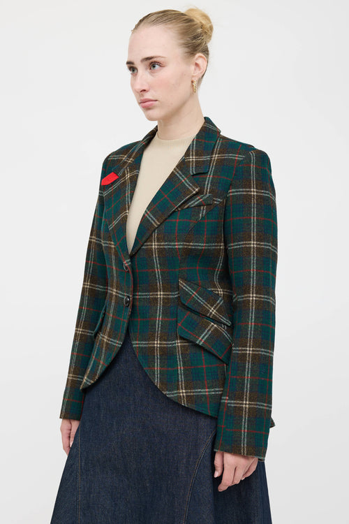 Smythe Single Breasted Plaid Blazer