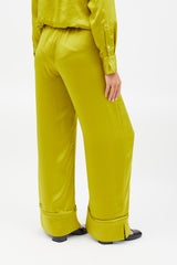 Smythe Green Satin Ruffled Co-Ord Set