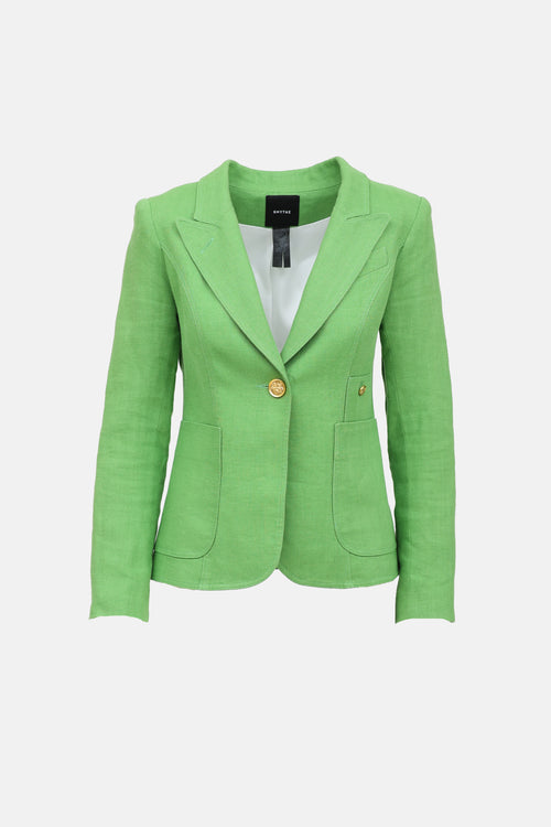 Smythe Linen Elbow Patch Blazer