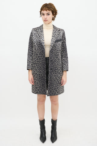 Smythe Grey & Black Satin Printed Coat