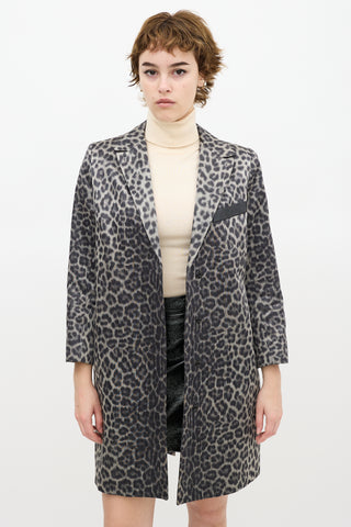 Smythe Grey & Black Satin Printed Coat