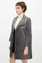 Smythe Grey & Black Satin Printed Coat