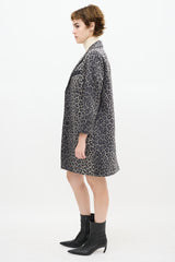 Smythe Grey & Black Satin Printed Coat