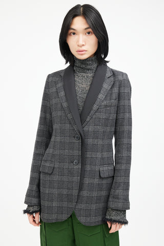 Smythe Check Double Collar Blazer