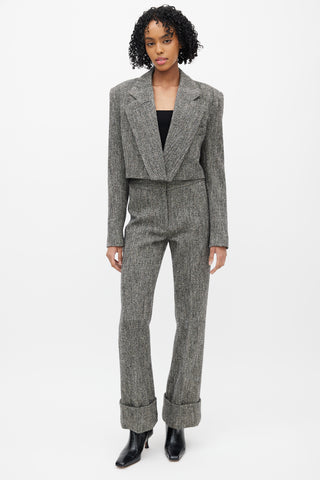 Smythe Grey & Black Wool Tweed Two Piece Suit