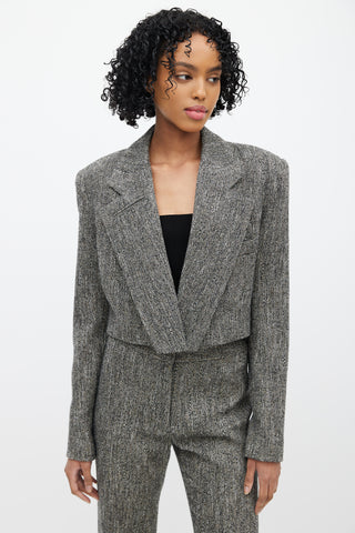 Smythe Grey & Black Wool Tweed Two Piece Suit